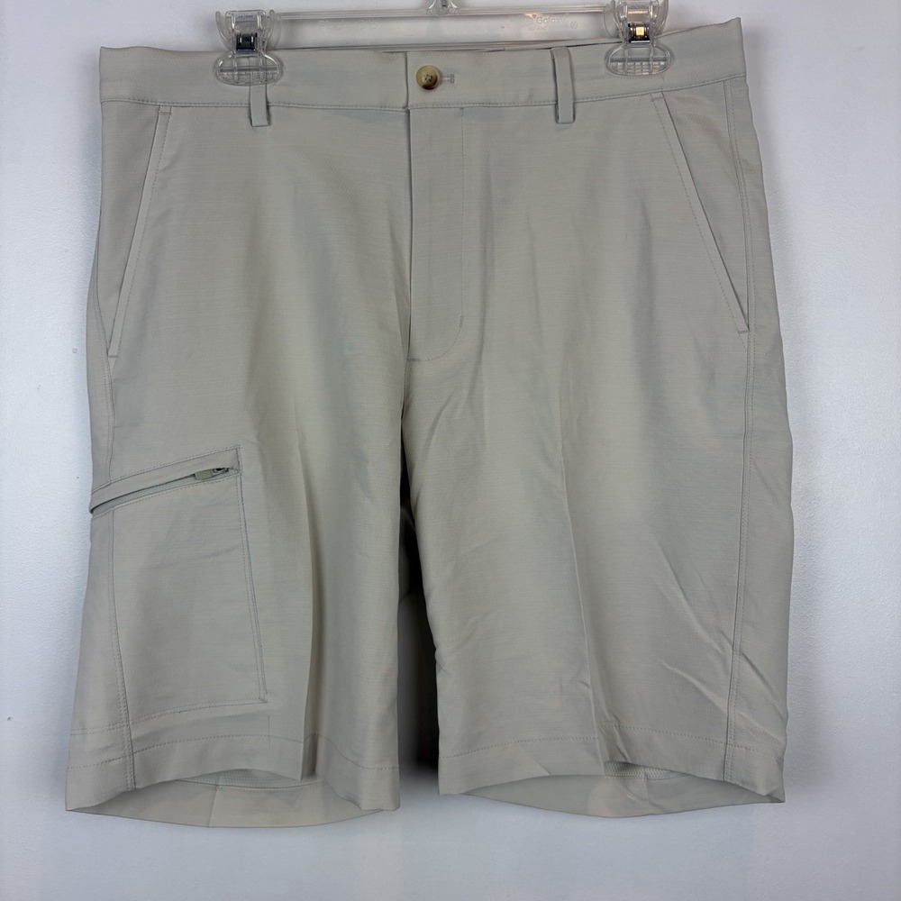 Greg Norman Golf Shorts Mens 32 Stretch Flat Front Cargo Grip Waist Casual New